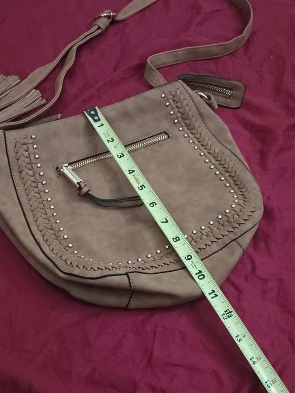 Brown Studded Crossbody Bag With Tassel Accessories Purse Western Flare - Picture 6 of 6